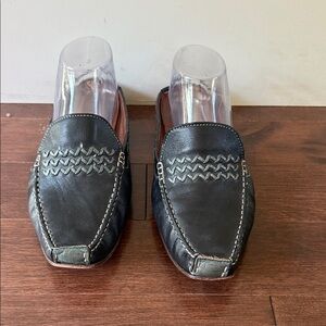 Robert Zur black leather Mules Women’s sz 10M